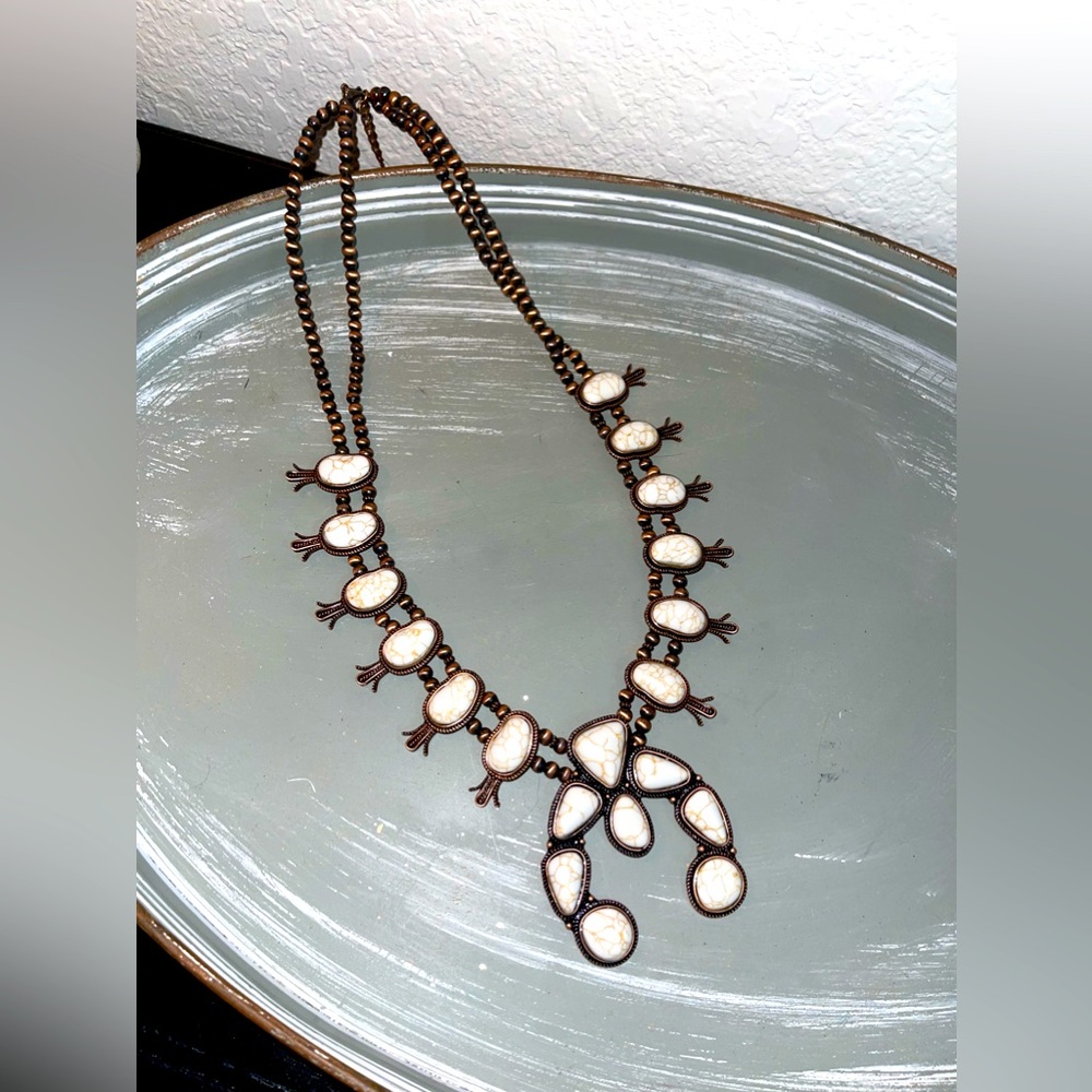Faux Squash Blossom Necklace